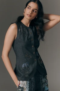 Ranna Gill Embroidered Cotton Vest