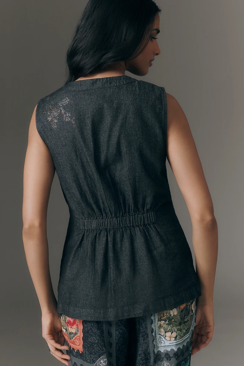 Ranna Gill Embroidered Cotton Vest