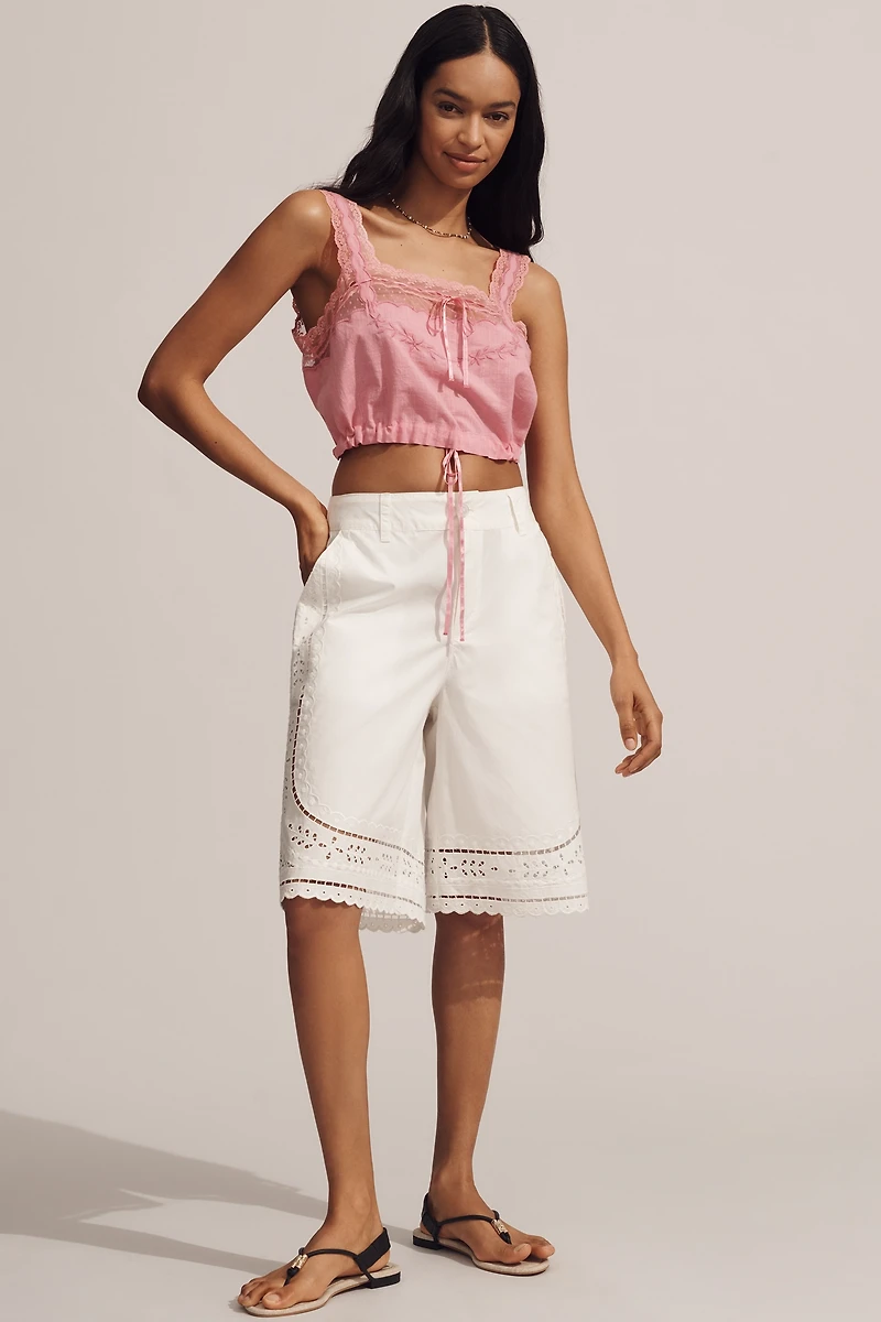Forever That Girl Lace Square-Neck Bubble Tank Top