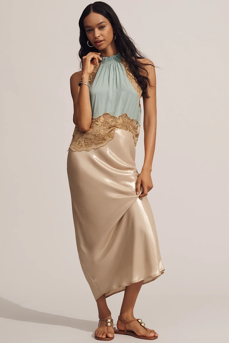Let Me Be High-Neck Sleeveless Lace Blouse