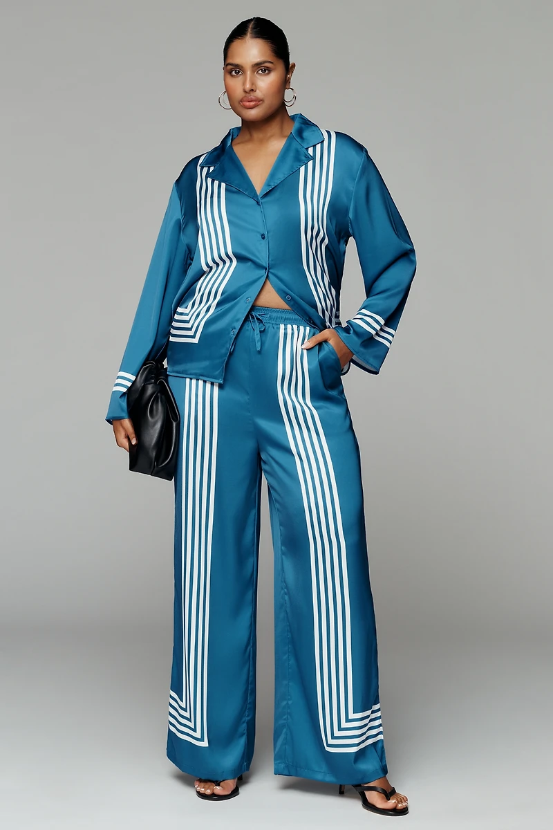 Glamorous Plus Satin Buttondown Shirt