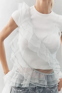Bl-nk Sleeveless Ruffle Top