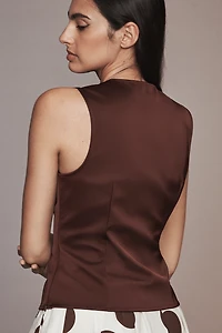 Maeve Sleeveless Plunge-Neck Top