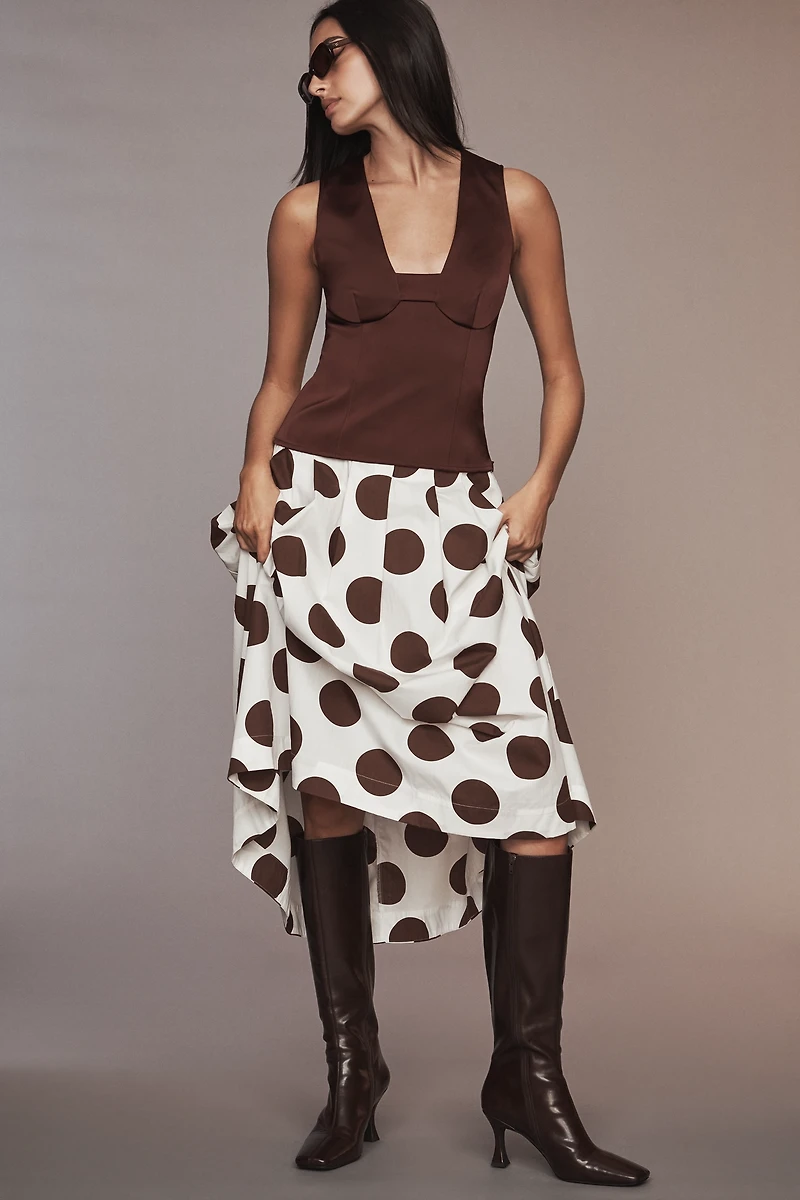 Maeve Sleeveless Plunge-Neck Top