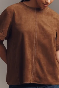 The Emmy Faux-Suede Swing Blouse by Maeve