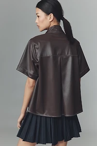The Jeannie Short-Sleeve A-Line Blouse by Maeve