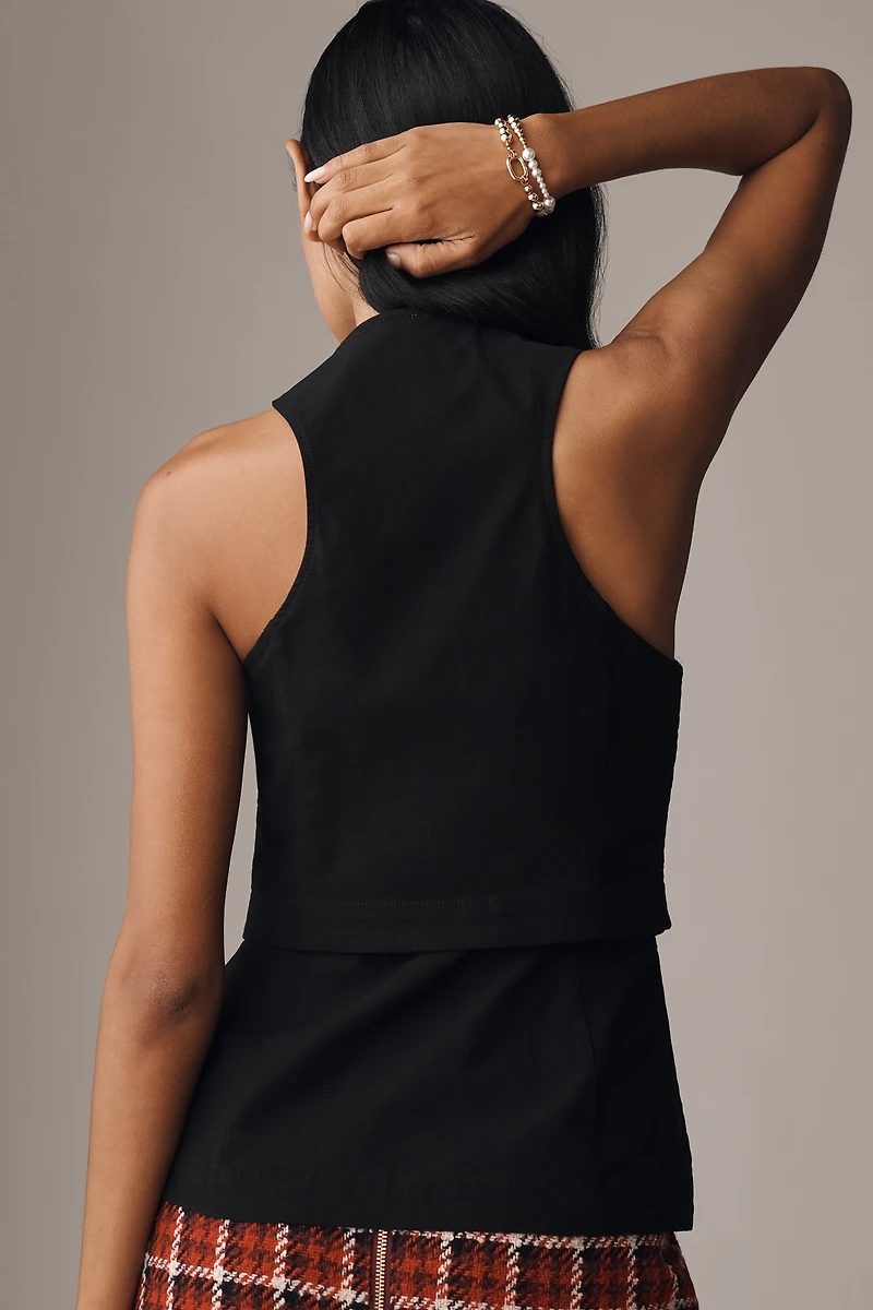By Anthropologie Sleeveless Layered Plunge Top