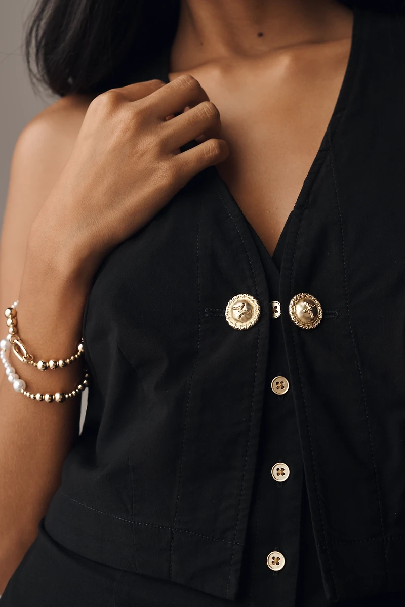 By Anthropologie Sleeveless Layered Plunge Top