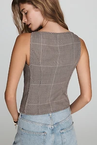Maeve Sleeveless Structured Button-Front Top
