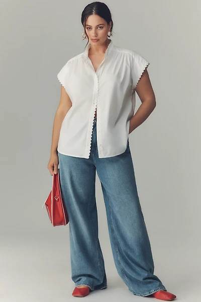 English Factory Short-Sleeve Ruffled Top