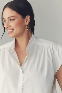 English Factory Short-Sleeve Ruffled Top