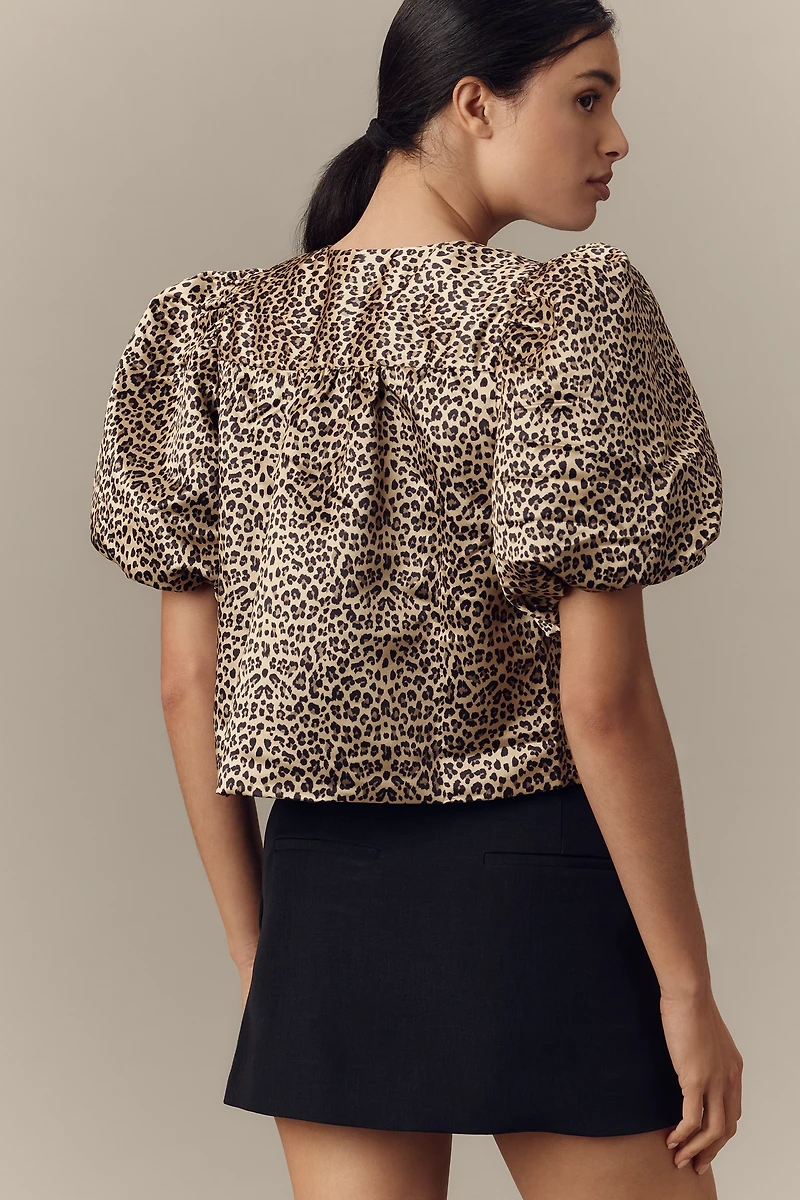 English Factory Puff-Sleeve Bow Blouse