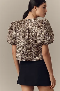 English Factory Puff-Sleeve Bow Blouse