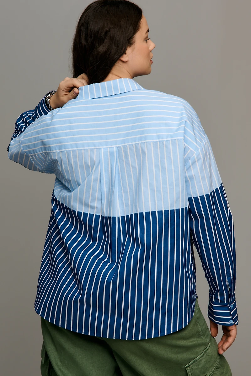 English Factory Colorblock Stripe Shirt
