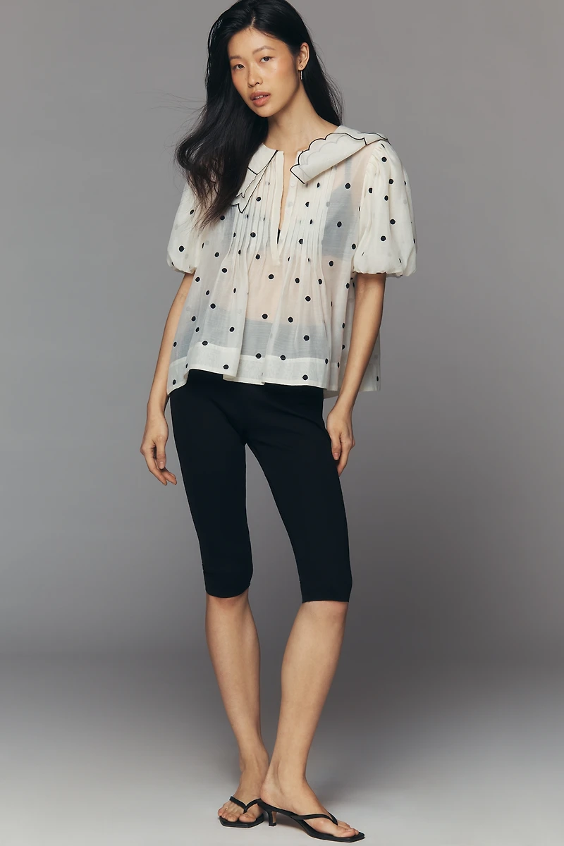 English Factory Scalloped Collar Blouse