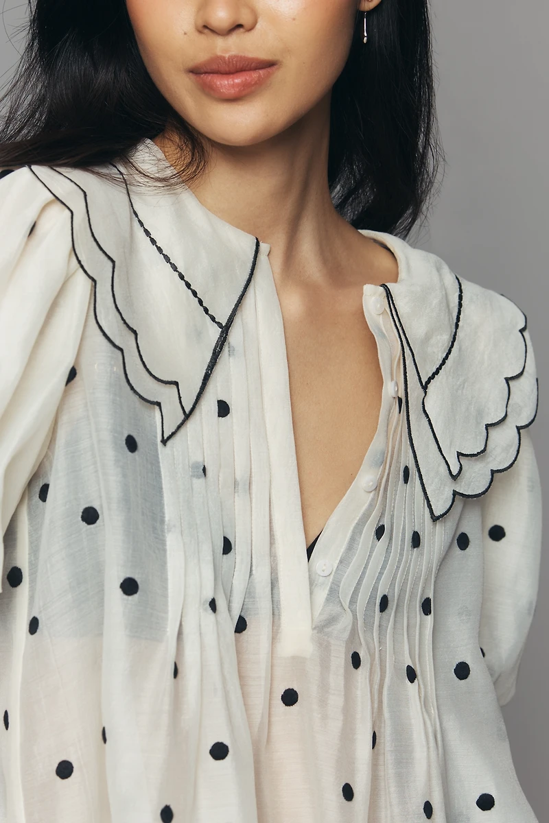 English Factory Scalloped Collar Blouse