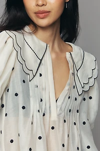 English Factory Scalloped Collar Blouse