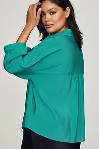English Factory Puff-Sleeve Buttondown Shirt
