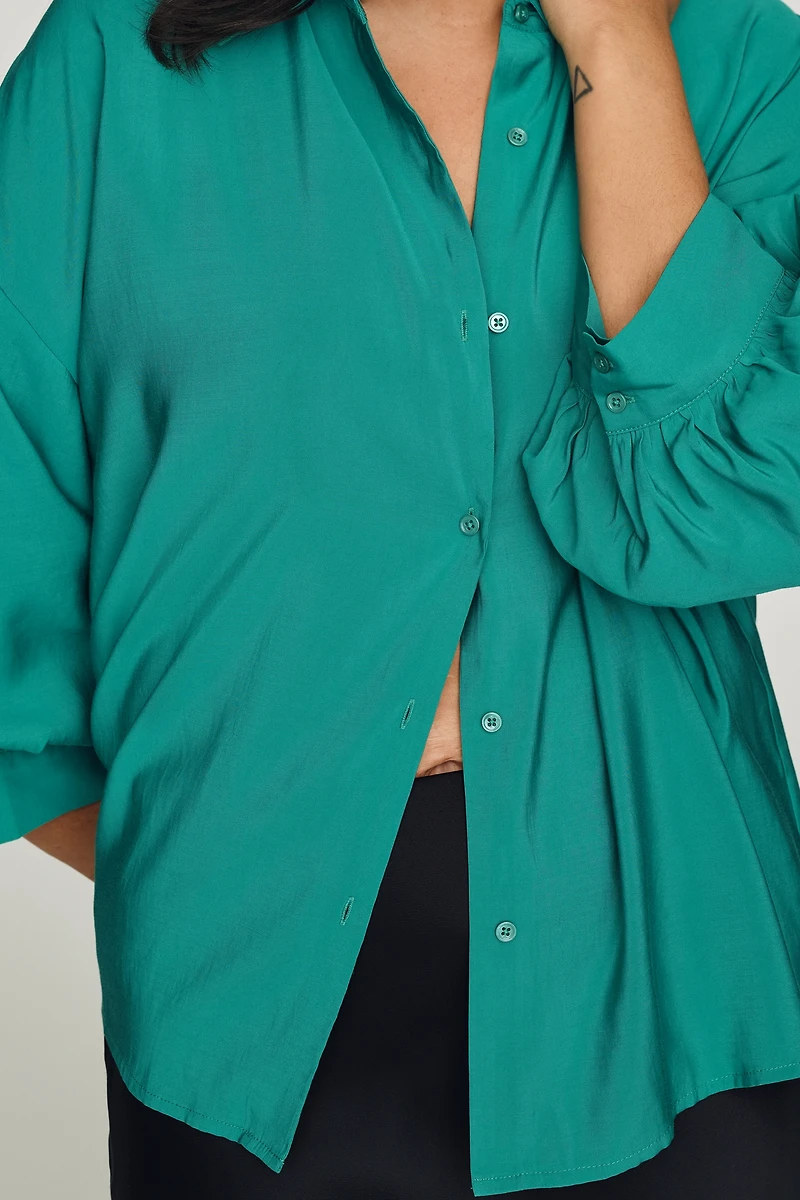 English Factory Puff-Sleeve Buttondown Shirt