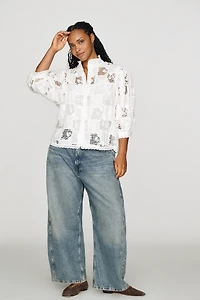 English Factory Cutwork Buttondown Shirt