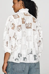 English Factory Cutwork Buttondown Shirt