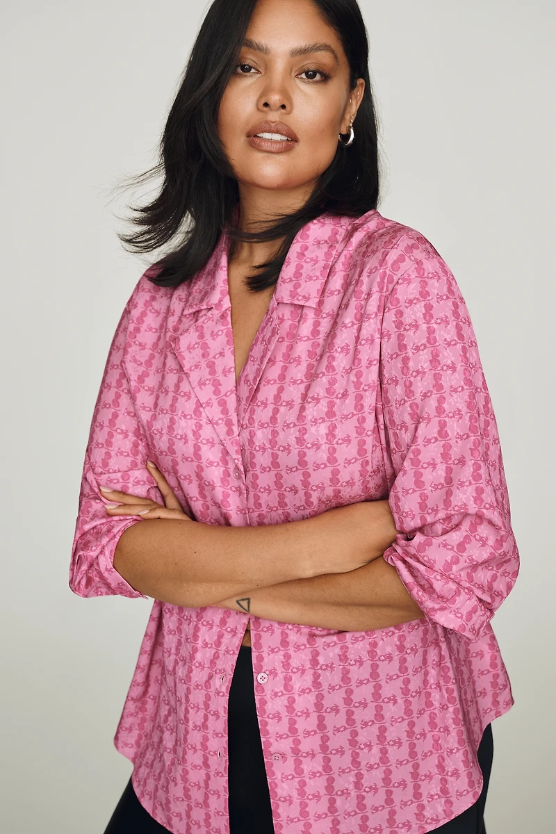 English Factory V-Neck Buttondown Top