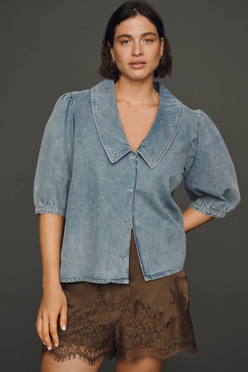 English Factory Collared V-Neck Top