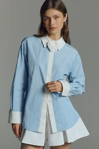 Avec Les Filles French-Cuff Rose Buttondown Shirt