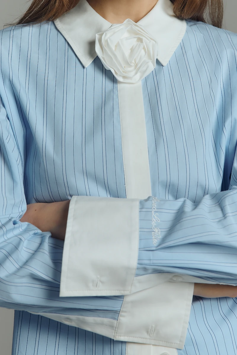 Avec Les Filles French-Cuff Rose Buttondown Shirt