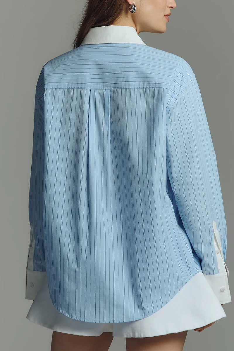 Avec Les Filles French-Cuff Rose Buttondown Shirt