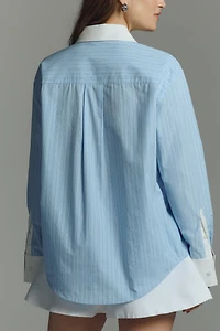 Avec Les Filles French-Cuff Rose Buttondown Shirt