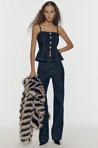 Avec Les Filles Hourglass Button-Front Top