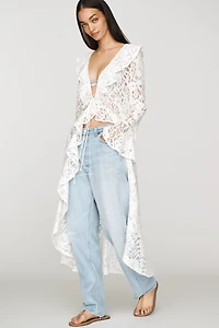 Avec Les Filles Ruffle Lace Longline Top