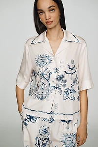 Scotch & Soda Printed Short-Sleeve Camp Shirt