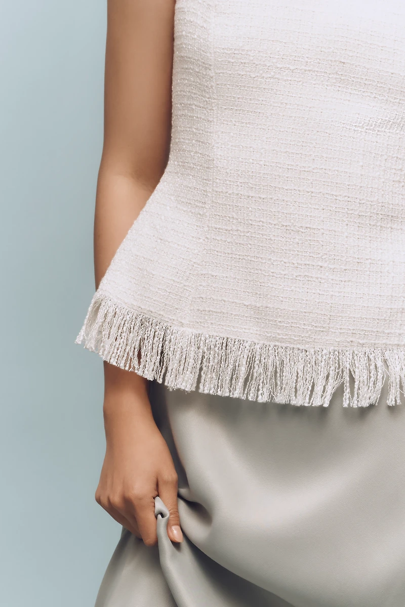 ASTR The Label Lorene Strapless Tweed Top