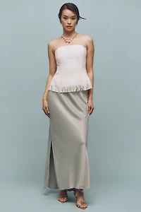 ASTR The Label Lorene Strapless Tweed Top