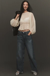 ASTR The Label Amie Sheer Peplum Top