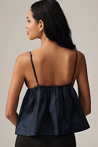 Sarah Hann Sleeveless V-Neck Babydoll Top