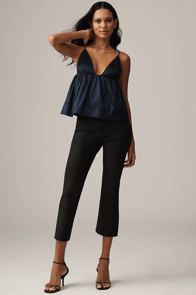 Sarah Hann Sleeveless V-Neck Babydoll Top