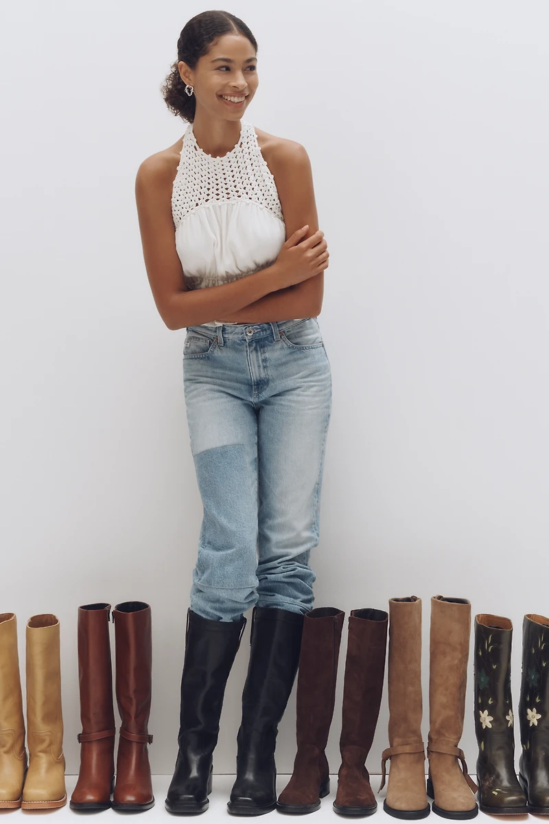 Sarah Hann Ruched Halter Tank Top