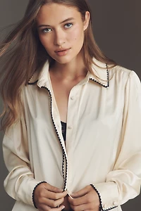 Hutch Kodie Long-Sleeve Silky Buttondown Blouse
