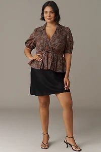 Hutch Fowler Puff-Sleeve Peplum Top