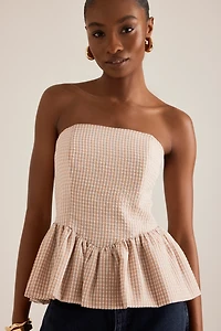 Hutch Strapless Bubble Peplum Top