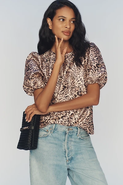 Hutch Puff-Sleeve Printed Blouse
