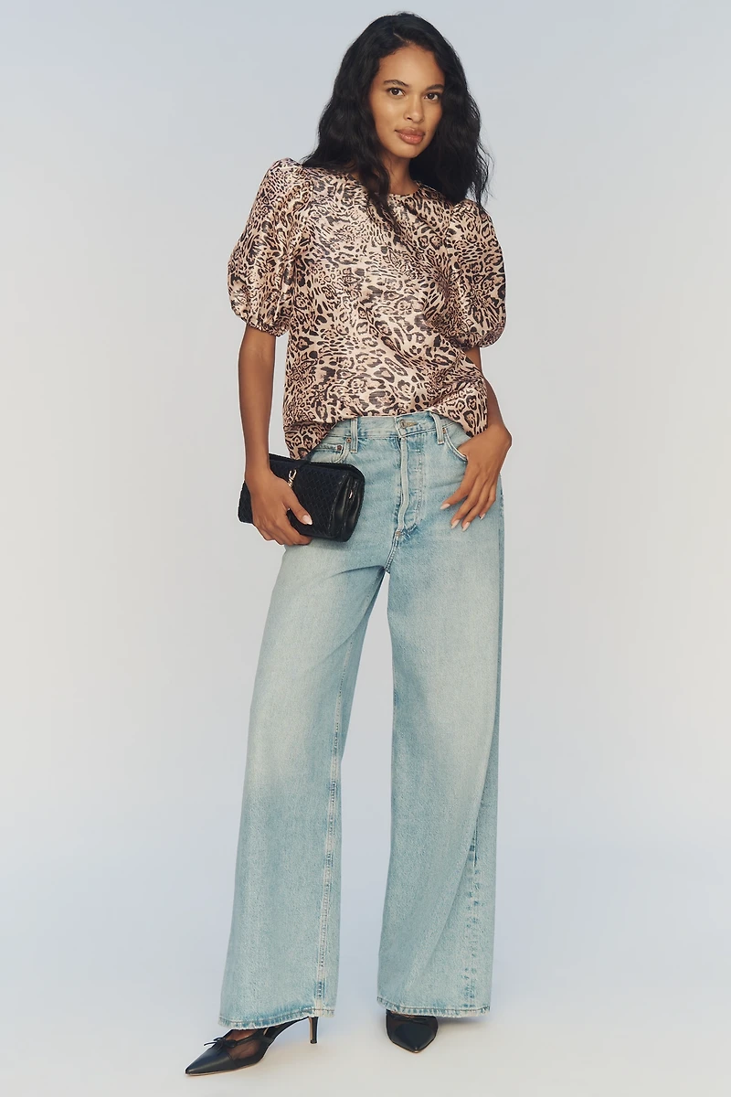 Hutch Puff-Sleeve Printed Blouse