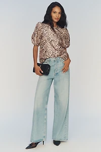 Hutch Puff-Sleeve Printed Blouse