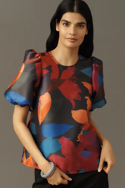 Hutch Puff-Sleeve Printed Blouse