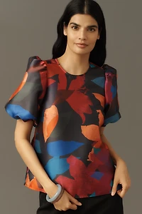 Hutch Puff-Sleeve Printed Blouse