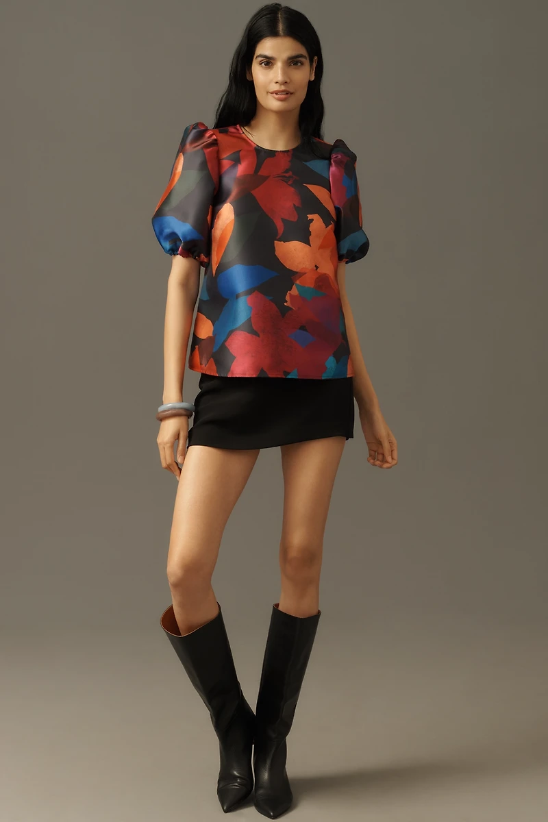 Hutch Puff-Sleeve Printed Blouse