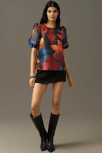 Hutch Puff-Sleeve Printed Blouse